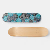 Life Lines Aboriginal style abstract patroon Skateboard (Horizontaal)