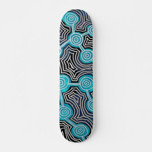 Life Lines Aboriginal style abstract patroon Skateboard (Voorkant)