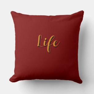 Life Logo Dk Red Kussen