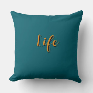 Life Logo Teal Kussen