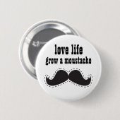 Life Loving Mustache BUTTON (Voorkant /achterkant)
