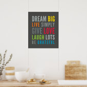 LIFE MANTRA positieve coole typografie heldere kle Poster (Keuken)