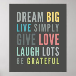 LIFE MANTRA positieve koele typografie pastelkleur Poster