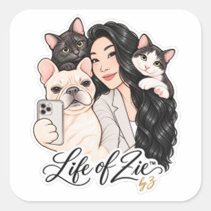 Life of Zie™ Autocollant de portrait de mignon a