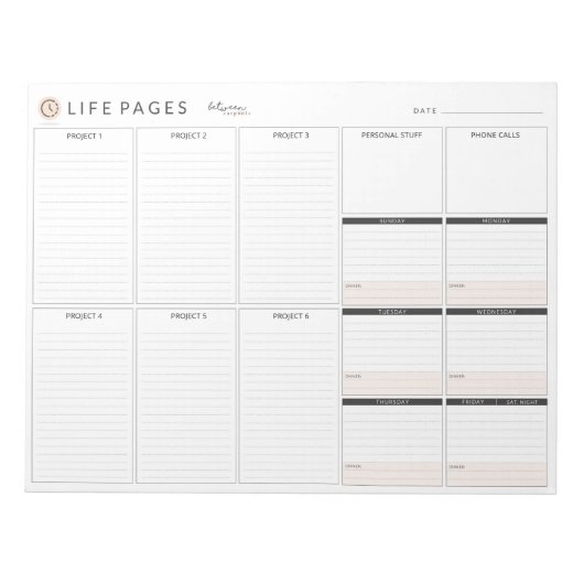 LIFE PAGINA Planner by between Carpools Notitieblok (Voorkant)