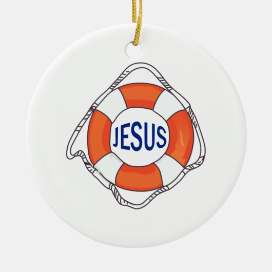 LIFE PRESERVER JESUS KERAMISCH ORNAMENT (Voorkant)