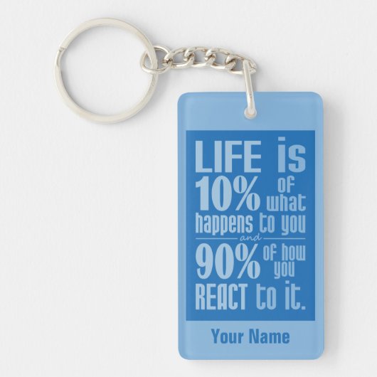 Life QUOTE aangepaste monogram sleutelketen Sleutelhanger (Voorkant)