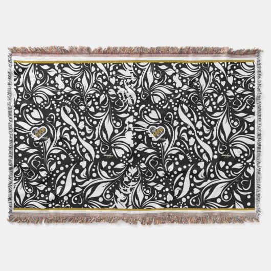 Life Quote Black Decorative Throw Blanket Deken (Voorkant)