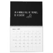 Life Quotes Zwart Wit Minimalist Kalender (Mar 2027)