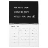 Life Quotes Zwart Wit Minimalist Kalender (Feb 2027)