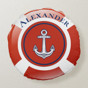 Life Ring Nautical Round Pillow Rond Kussen