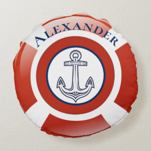 Life Ring Nautical Round Pillow Rond Kussen