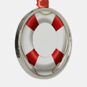 Life Ring Preserver Metalen Ornament (Rechts)