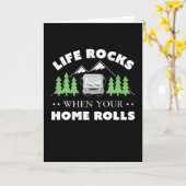 Life Rocks Funny Motorhome Camping Gift Kaart (Gele Bloem)