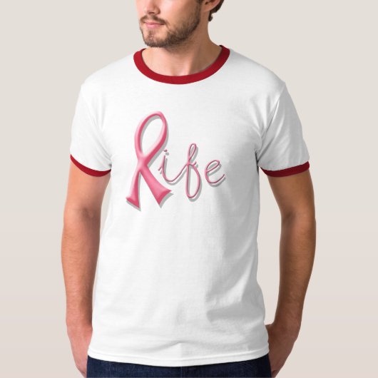 Life roze lint t-shirt (Voorkant)