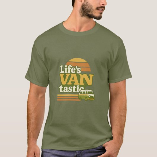 Life’s VANtastic Retro 70s Van Graphic T-shirt (Voorkant)