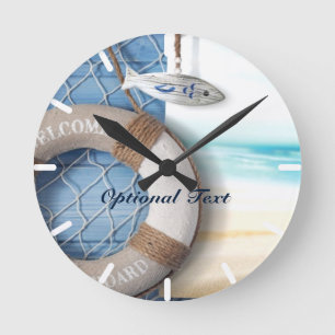 Life Saver Beach Scene Ronde Klok