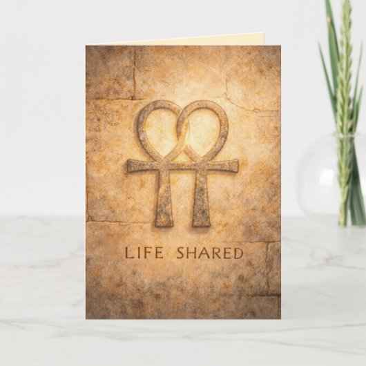Life Shared Ankh Valentine Egyptian Symbol Kaart (Voorkant)