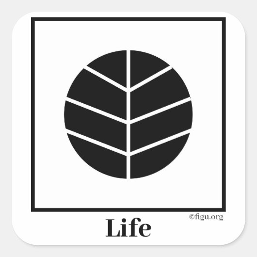 Life Symbool Vierkante Sticker (Voorkant)