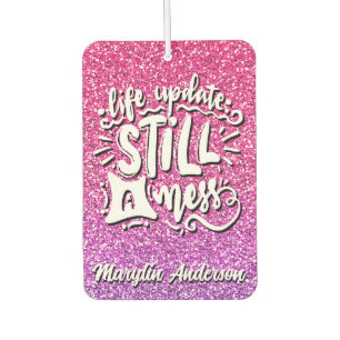 LIFE-UPDATE NOG EEN MESS GLITTER TYPOGRAPHY NOTEB LUCHTVERFRISSER