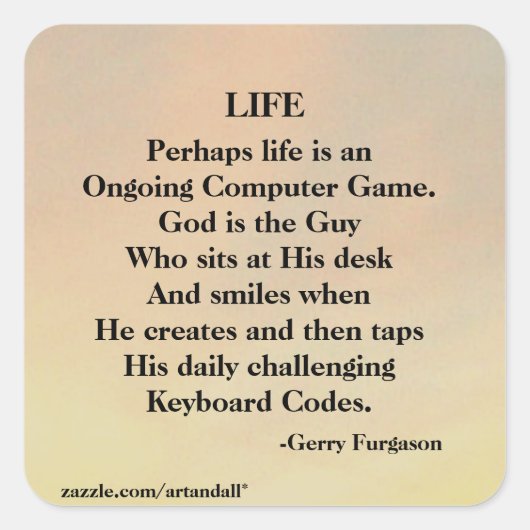 LIFE VIERKANTE STICKER (Voorkant)