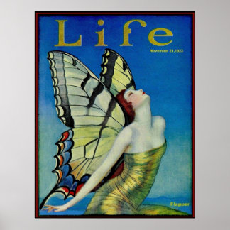Life Vintage 1923 Flapper Butterfly Print