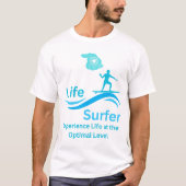 Life Wave Surfer Hand met een patch T-shirt (Voorkant)
