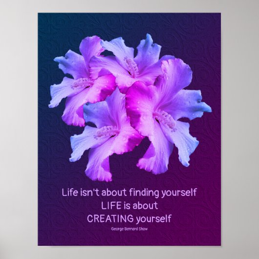 Life White Hibiscus Flowers Inspirerend Poster (Voorkant)