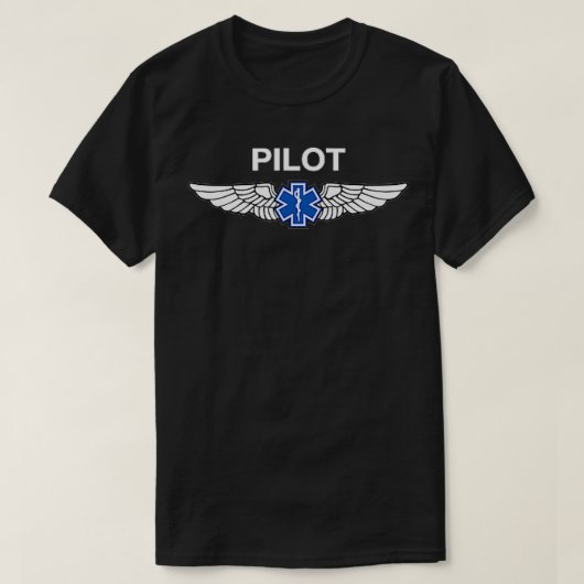 Lifeflight medevac EMS Pilot vleugels t T-shirt (Design voorkant)