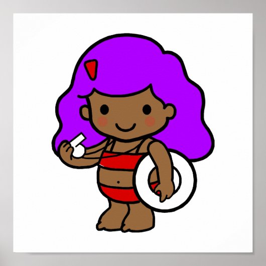 Lifeguard girl 1 poster (Voorkant)