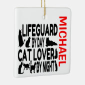 Lifeguard Loves Cats CUSTOM Keramisch Ornament (Rechts)