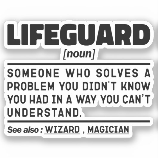 Lifeguard Noun Gecertificeerde Strandwacht Memes Sticker (Voorkant)