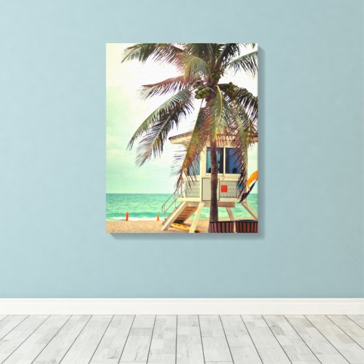 Lifeguard-station |Florida Canvas Afdruk (Insitu (Houten vloer))