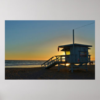 Lifeguard Station in Santa Monica Beach California Poster