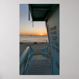 Lifeguard Tower bij Sunset Poster