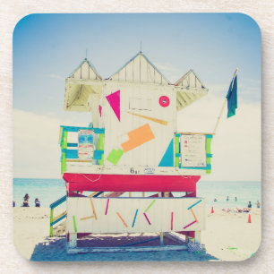 Lifeguard Tower Zuid-Beach, Miami Bier Onderzetter