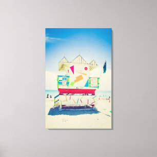 Lifeguard Tower Zuid-Beach, Miami Canvas Afdruk