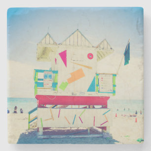 Lifeguard Tower Zuid-Beach, Miami Stenen Onderzetter