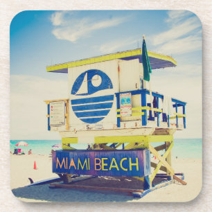 Lifeguard Tower Zuidstrand, Miami, Fl Bier Onderzetter