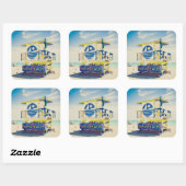 Lifeguard Tower | Zuidstrand, Miami, Fl Vierkante Sticker (Vel)