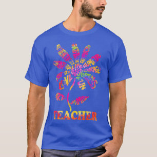 Lifeis good leraar Daisy Tie Dye Teach School Sun T-shirt