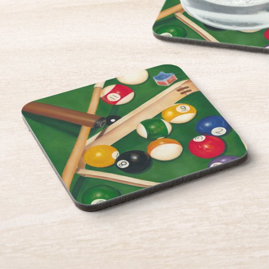 Lifelike Billiards Table met Balls en Chalk Bier Onderzetter (Linkerzijde)