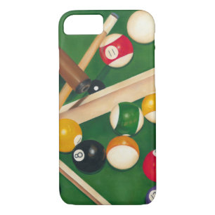 Lifelike Billiards Table met Balls en Chalk iPhone 8/7 Hoesje