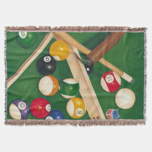 Lifelike Billiards Table met Balls en Chalk Deken (Voorkant)