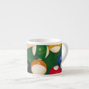 Lifelike Billiards Table met Balls en Chalk Espresso Kop