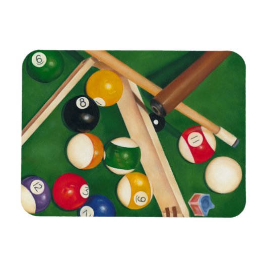 Lifelike Billiards Table met Balls en Chalk Magneet (Horizontaal)
