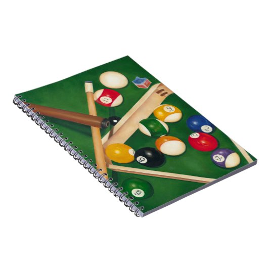 Lifelike Billiards Table met Balls en Chalk Notitieboek (Rechterzijde)