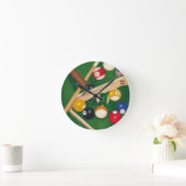 Lifelike Billiards Table met Balls en Chalk Ronde Klok (Huis)
