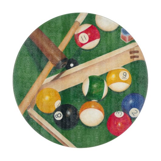 Lifelike Billiards Table met Balls en Chalk Snijplank (Voorkant)