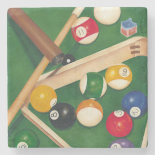 Lifelike Billiards Table met Balls en Chalk Stenen Onderzetter